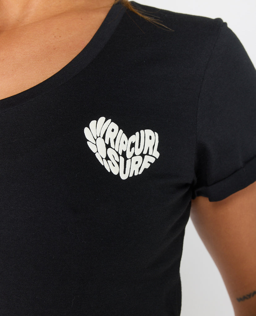 Camiseta Rip Heart V-Neck Black