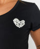 Camiseta Rip Heart V-Neck Black