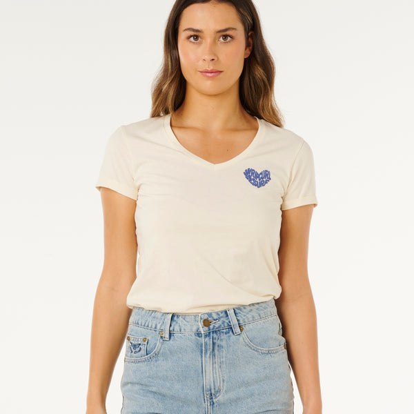 Camiseta Rip Curl Heart V Neck Bone