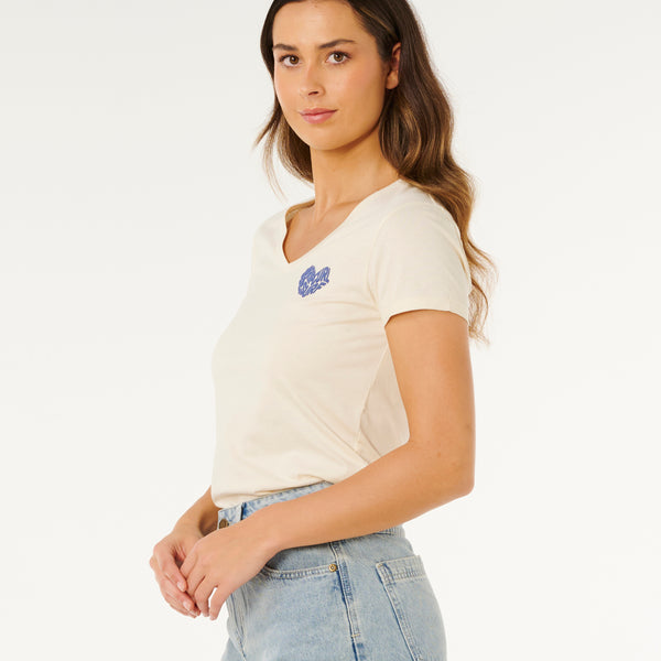 Camiseta Rip Curl Heart V Neck Bone