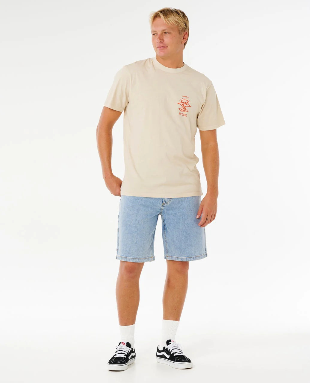 Camiseta Rip Curl Search Icon Tee Vintage White