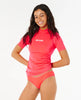 Licra Rip Curl Classic Surf Rashguard Electric Red