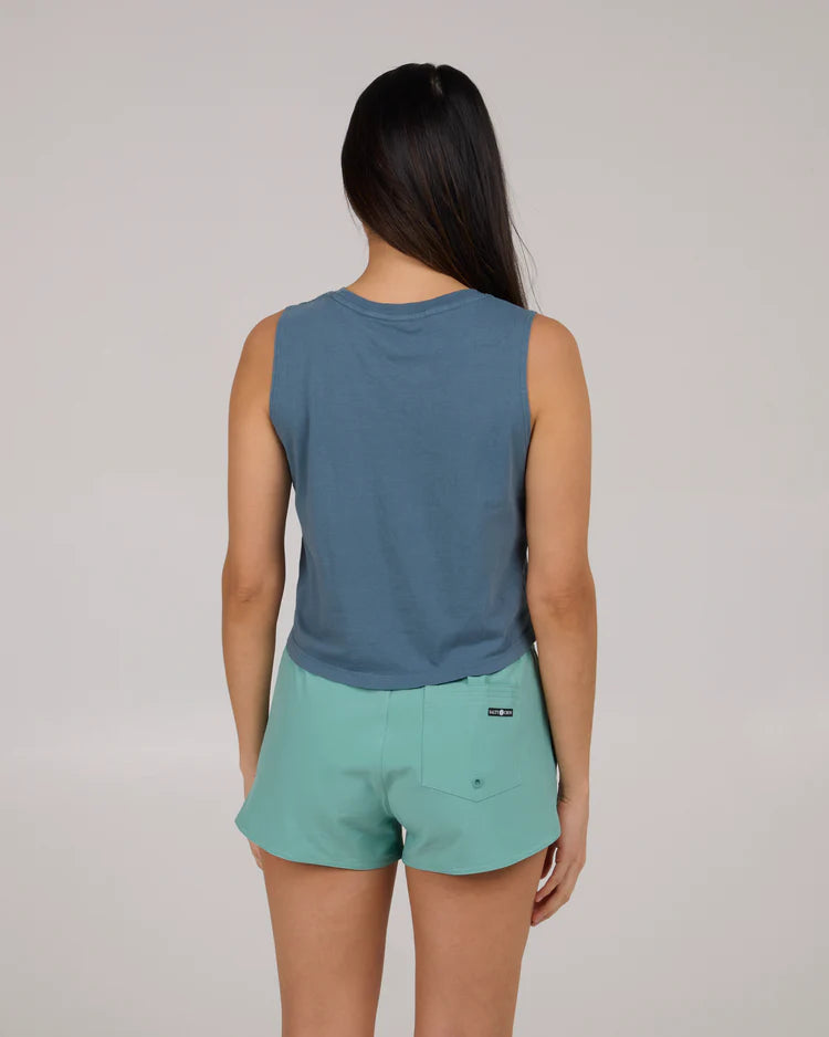 Camiseta Salty Crew Queen Palm Cropped Tank Finblu