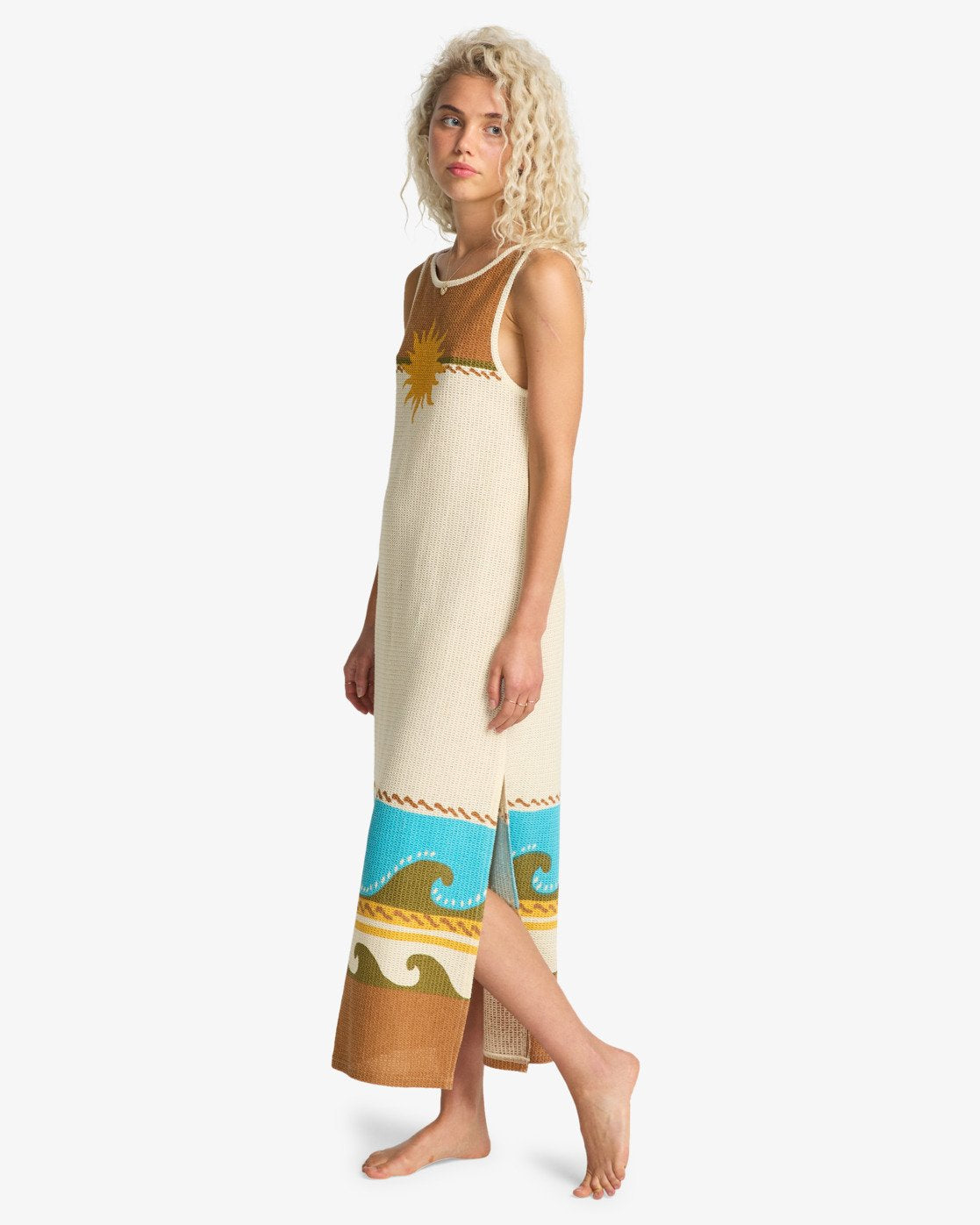Vestido Billabong Solar Babe Midi Caramel Cafe