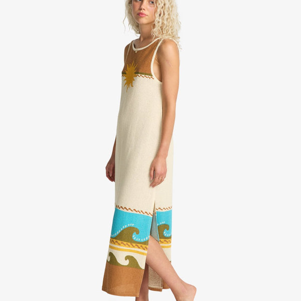 Vestido Billabong Solar Babe Midi Caramel Cafe