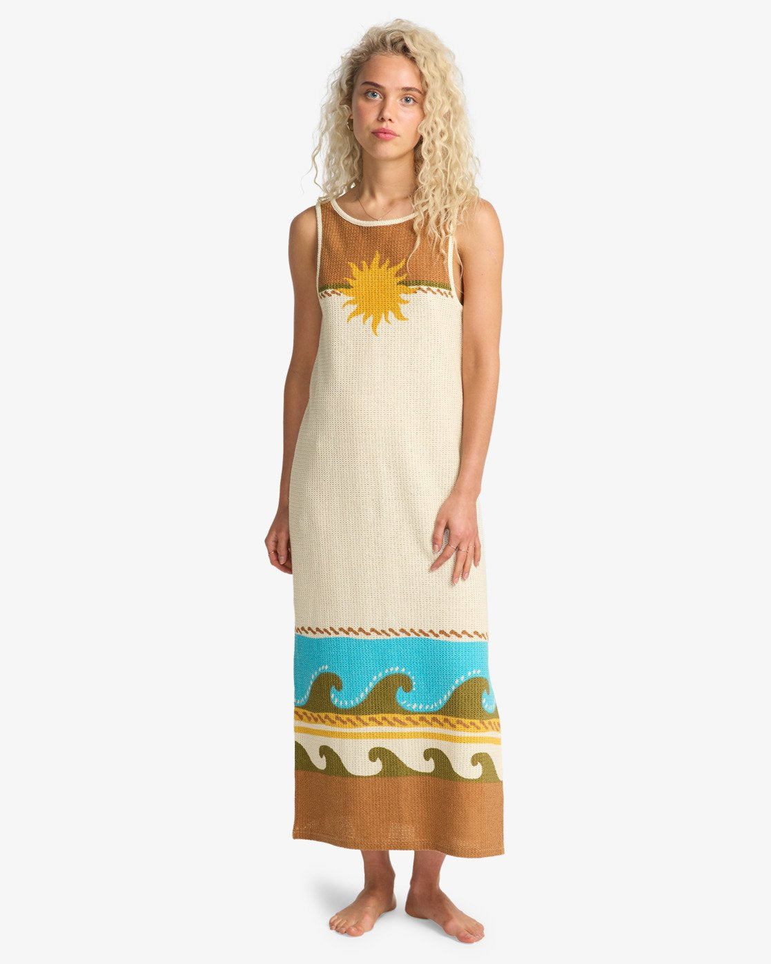 Vestido Billabong Solar Babe Midi Caramel Cafe