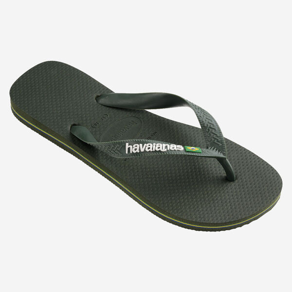 Chanclas Havaianas Brasil Logo Green Olive Unisex