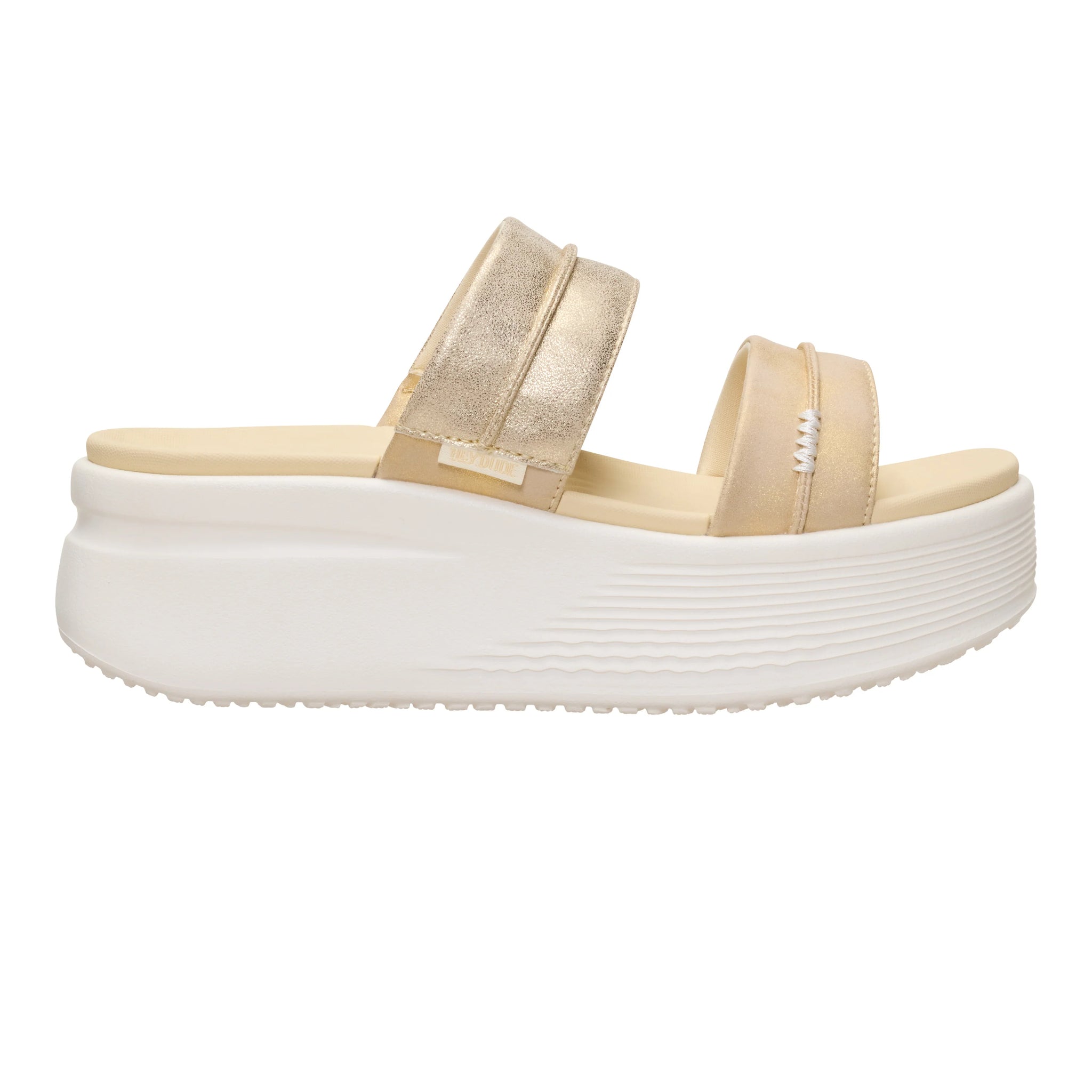 Sandalias Hey Dude Austin Slide Classic Champagne Metallic