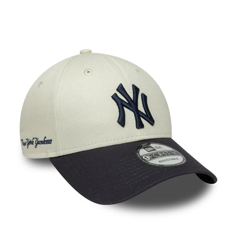 Gorra New Era New York Yankess Script Cream Navy