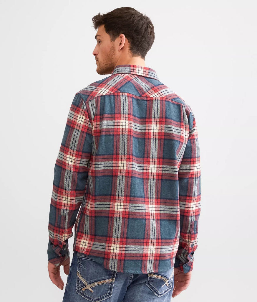 Camisa Rvca That´ll Work Flannel Duck Blue