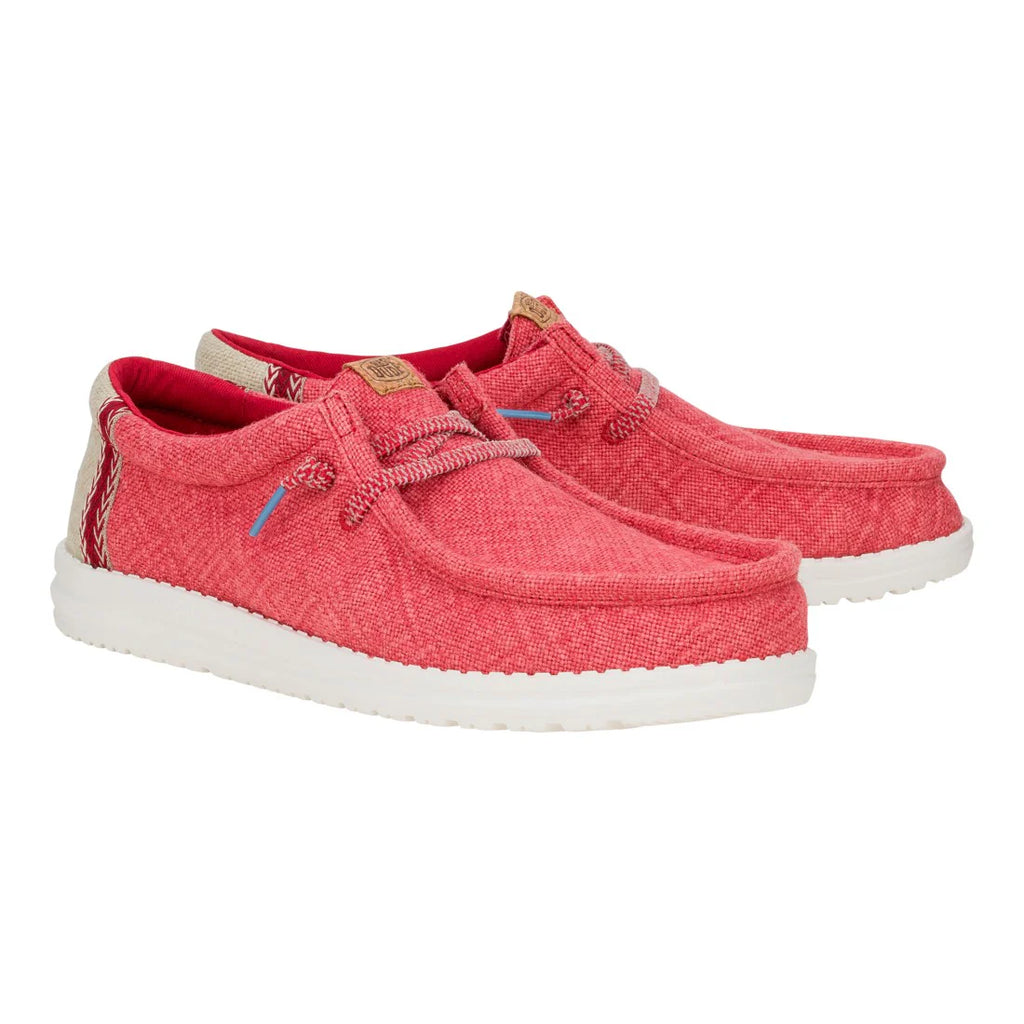 Zapatillas Hey Dude Wally Jute Claret Red/Silver Birch