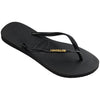 Chanclas Havaianas Slim Logo Metallic Black Gold