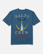 Camiseta SALTY CREW Tailed Cast Blue azul con diseño de pez estilo surf pesca