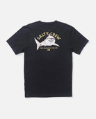 Camiseta SALTY CREW Lurking Black negra con diseño de tiburón estilo surf pesca