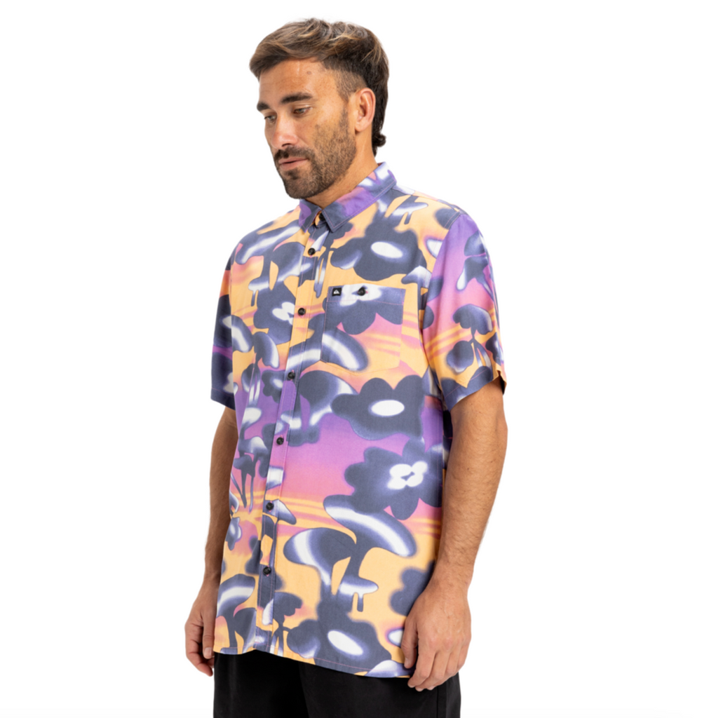 Camisa Quiksilver Safe Paradise Vintage Violet Biophilia