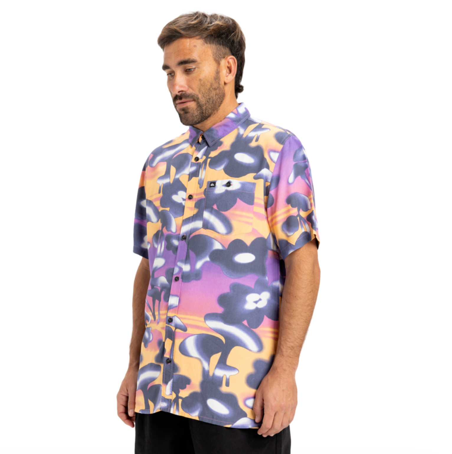 Camisa Quiksilver Safe Paradise Vintage Violet Biophilia