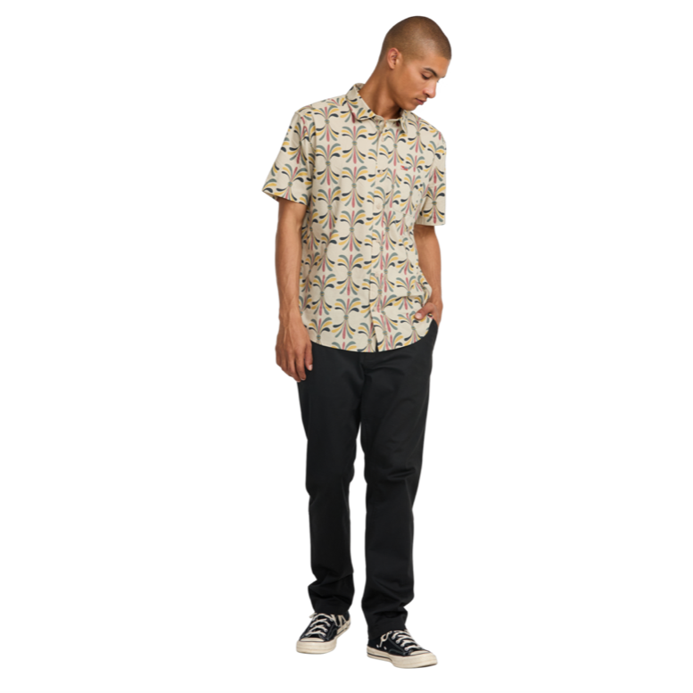 Camisa Rvca LA Eye Floral Light Khaki