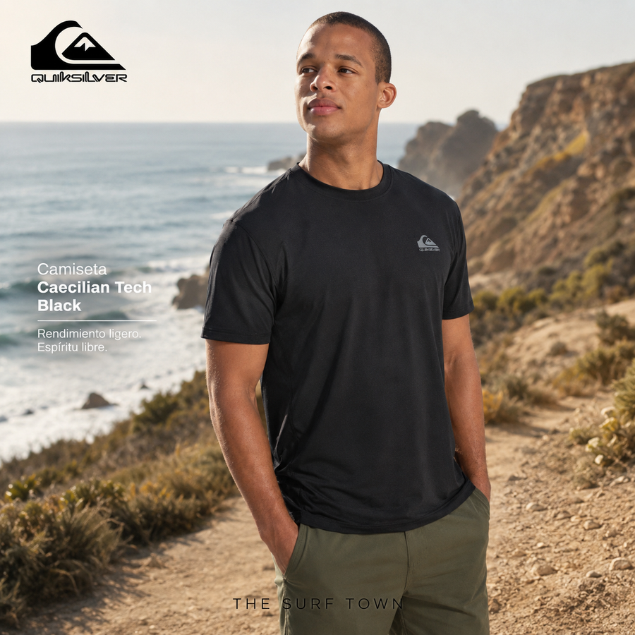 Camiseta Quiksilver Caecilian Tech Black en vídeo