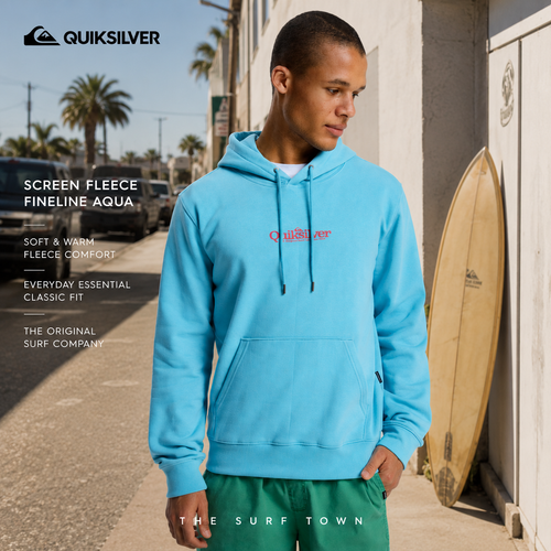 Sudadera Quiksilver Screen Fleece Fineline Aqua
