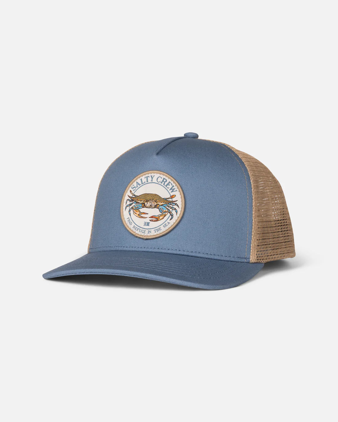 Gorra SALTY CREW Jimmy Trucker Pilot Blue azul con rejilla y parche frontal estilo surf
