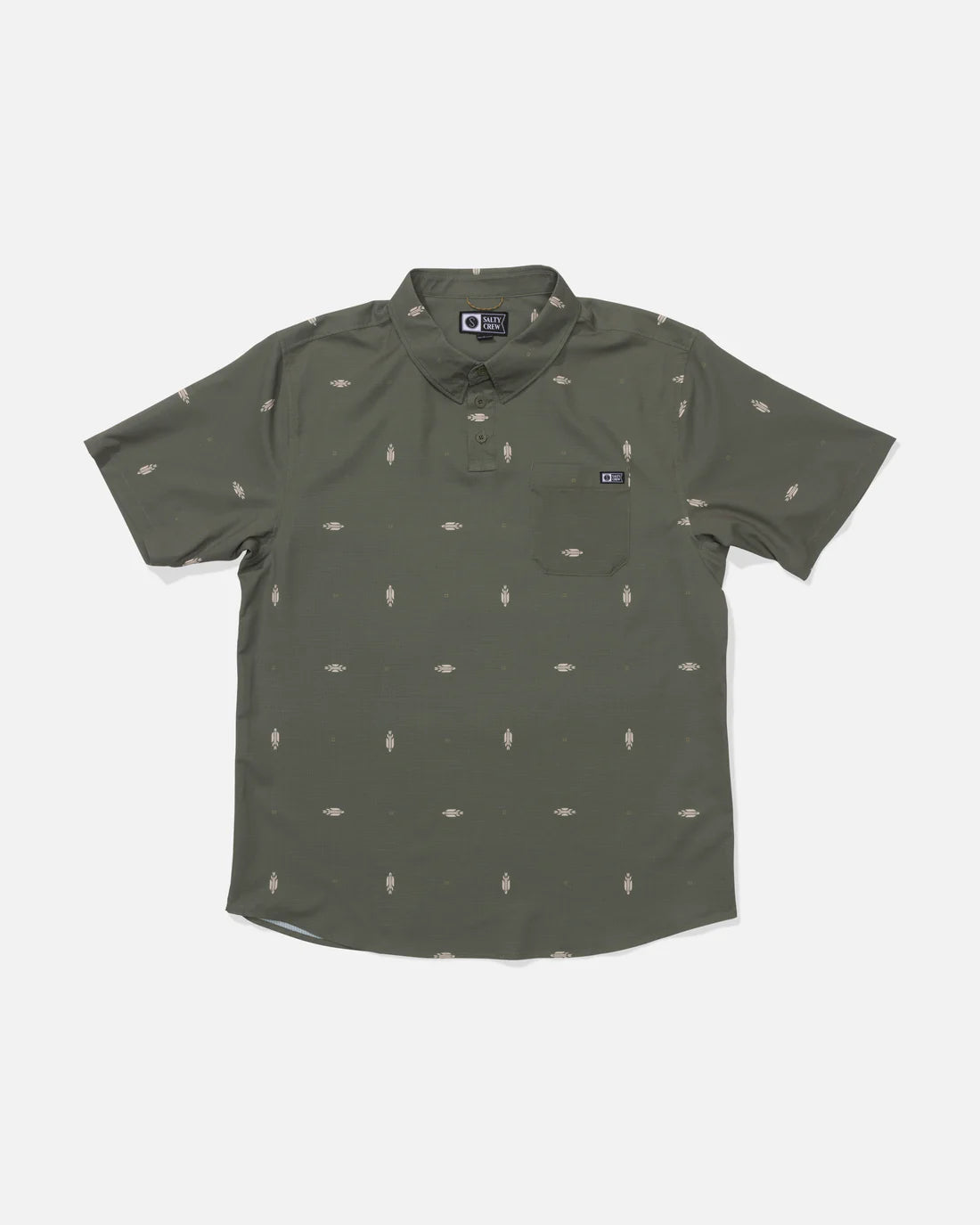 Polo SALTY CREW Breezer Perf Polo Olive verde microperforado estilo surf verano hombre