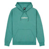 Sudadera con capucha para hombre, de color verde océano, con diseño de logo Quiksilver en pequeño formato en pecho.