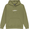 Sudadera con capucha para hombre, de color verde khaki, con diseño de logo Quiksilver en pequeño formato en pecho.