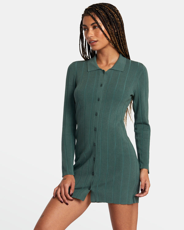 Vestido Rvca Meri Sweater Dress Spinach