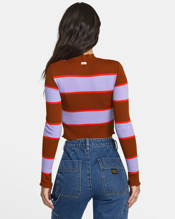 Top Rvca Saved Long Sleeve Caramel