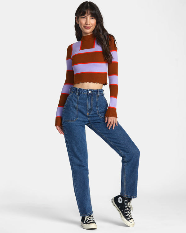 Top Rvca Saved Long Sleeve Caramel