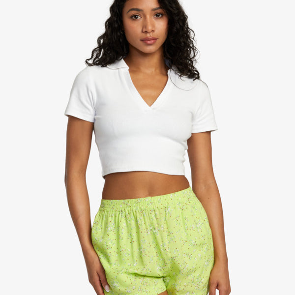 Short Rvca Sawyer Print Neon Green