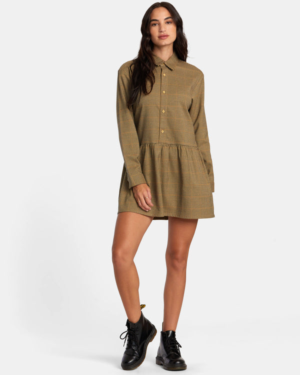 Mini Vestido Rvca Not Today Tan