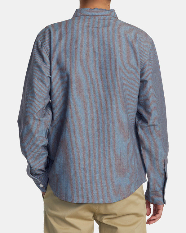 Camisa Rvca Dayshift Stripe Red Earth