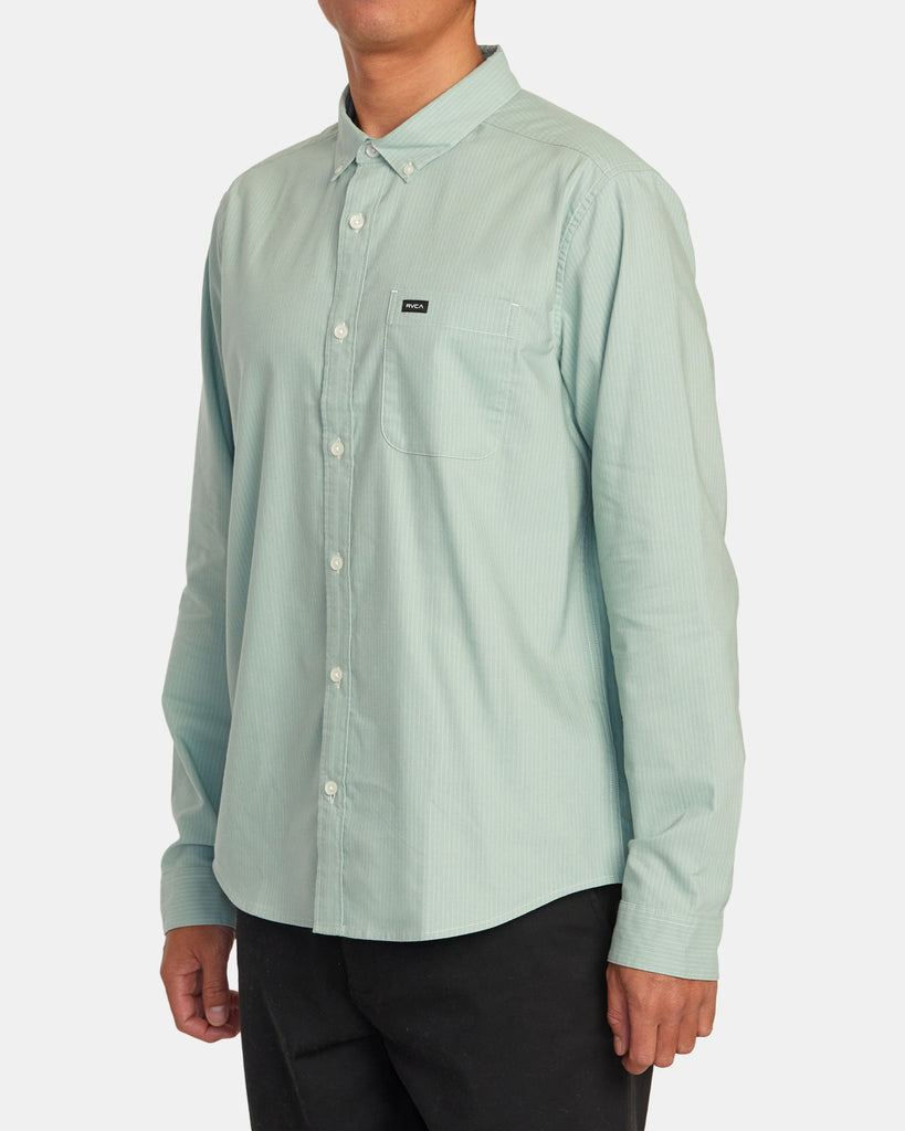 Camisa Rvca That´ll Do Micro Stripe Green Haze
