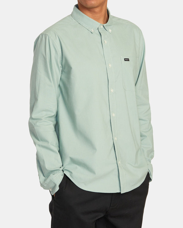 Camisa Rvca That´ll Do Micro Stripe Green Haze
