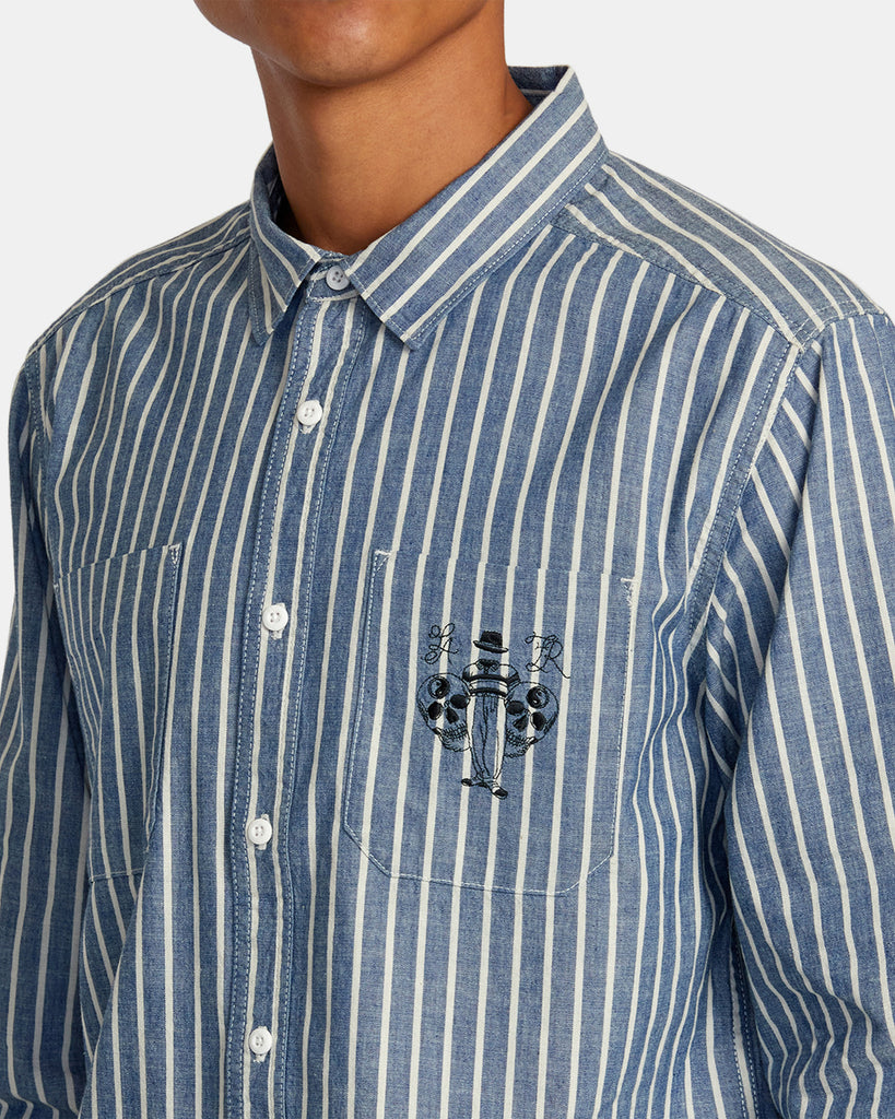 Camisa Rvca Invisible Man Chambray