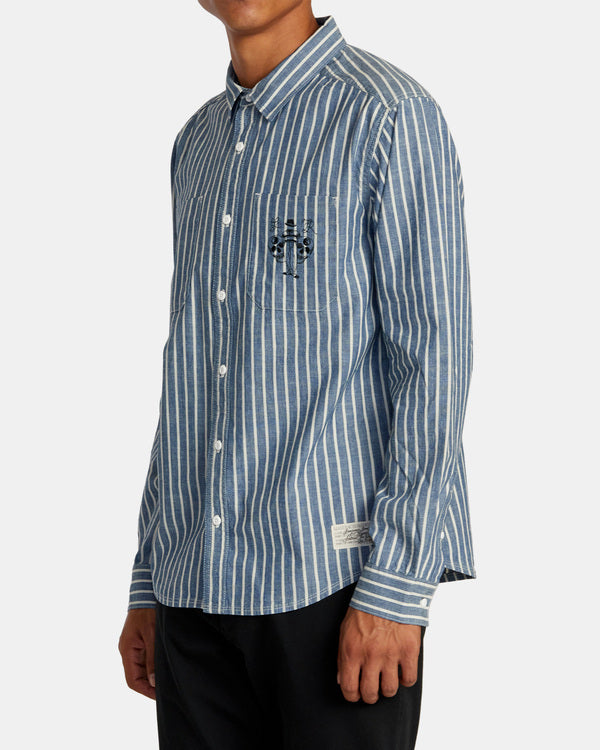 Camisa Rvca Invisible Man Chambray