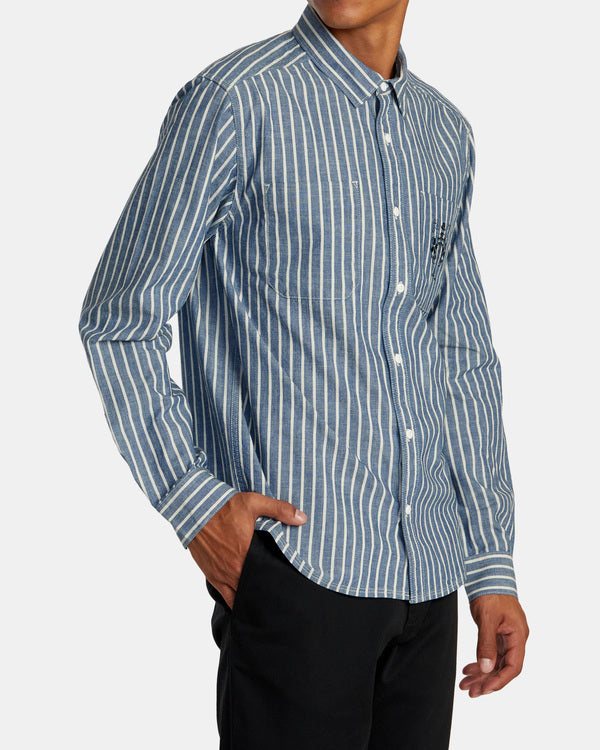 Camisa Rvca Invisible Man Chambray