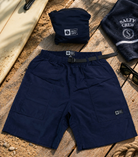 Bañador elástico Salty Crew Raid Packable Short LB Blue Nights azul marino para hombre con cinturón ajustable y bolsa packable a juego