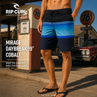 Bañador Rip Curl Mirage Daybreak 19 Cobalt para hombre con diseño surf técnico en tonos azul cobalto