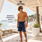 Bañador Rip Curl Mirage Sideways Navy para hombre con diseño lateral gráfico y estilo surf