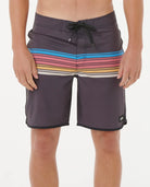 Bañador RIP CURL Surf Revival 19 pulgadas negro con franjas retro multicolor para surf y playa
