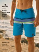Bañador Rip Curl Surf Revival 19 Caribbean Blue para hombre con estilo surfwear premium y secado rápido