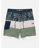 Bañador Salty Crew Session Blocked Oil Green para hombre con estampado tropical y tejido de secado rápido para surf y playa