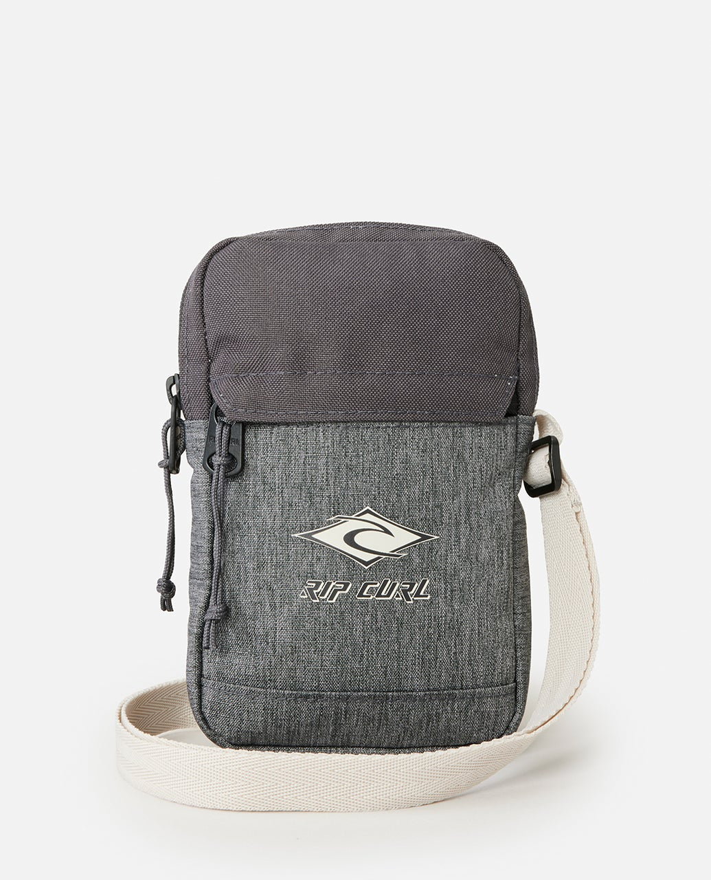 Bandolera RIP CURL Slim Pouch Search Grey Heather compacta gris con correa ajustable