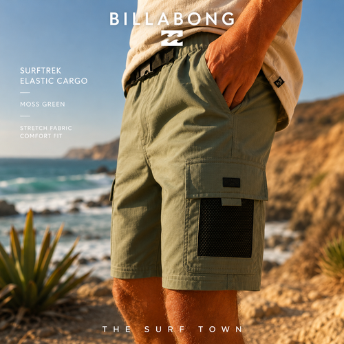 Bermudas Billabong Surftrek Elastic Cargo Moss Green