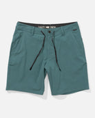 Bermudas híbridas Salty Crew Transom Overdye Hydro verde con cordón y tejido técnico