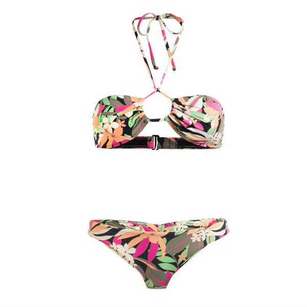 Bikini Roxy Completo Pt Beach Classics Fashion Set Anthracite
