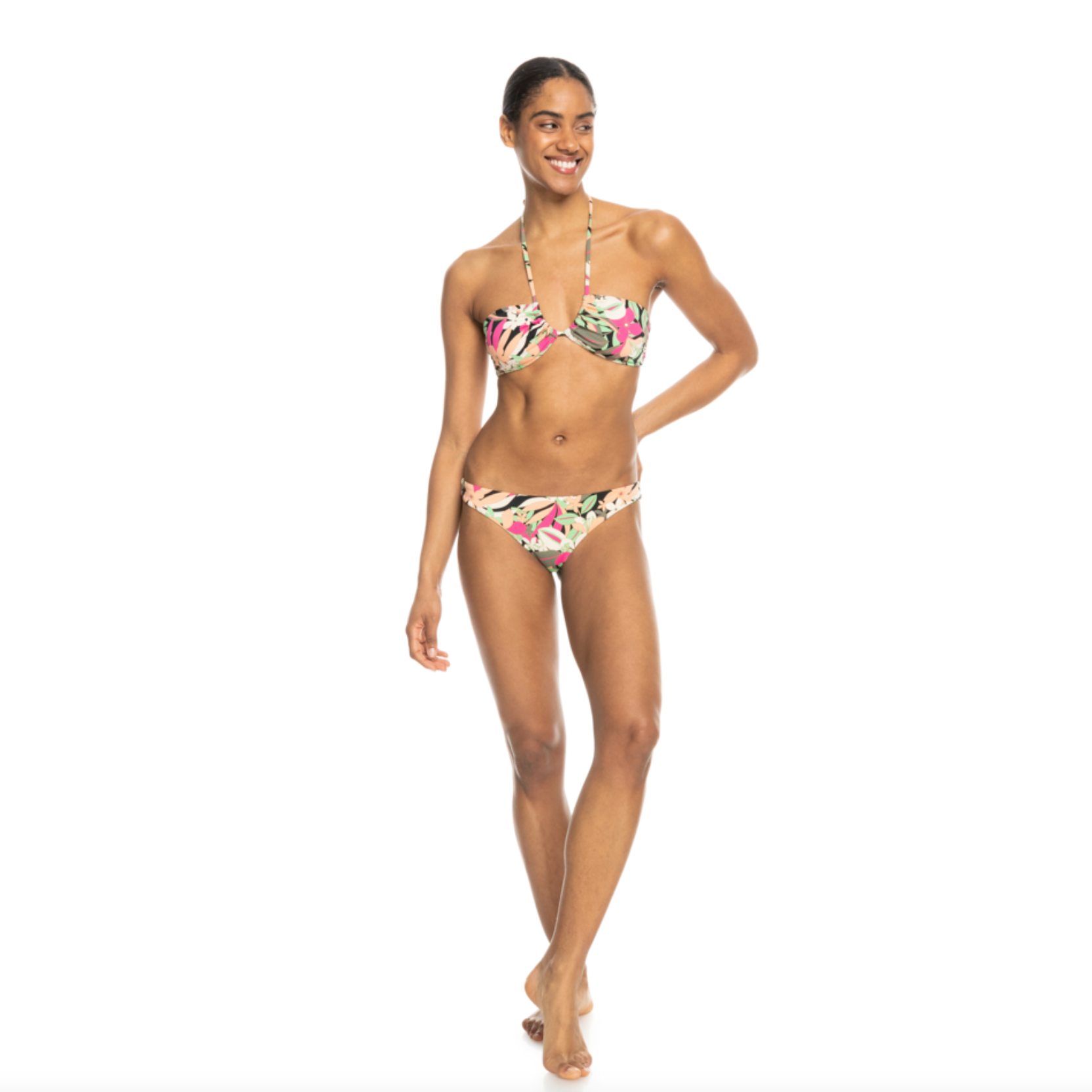 Bikini Roxy Completo Pt Beach Classics Fashion Set Anthracite