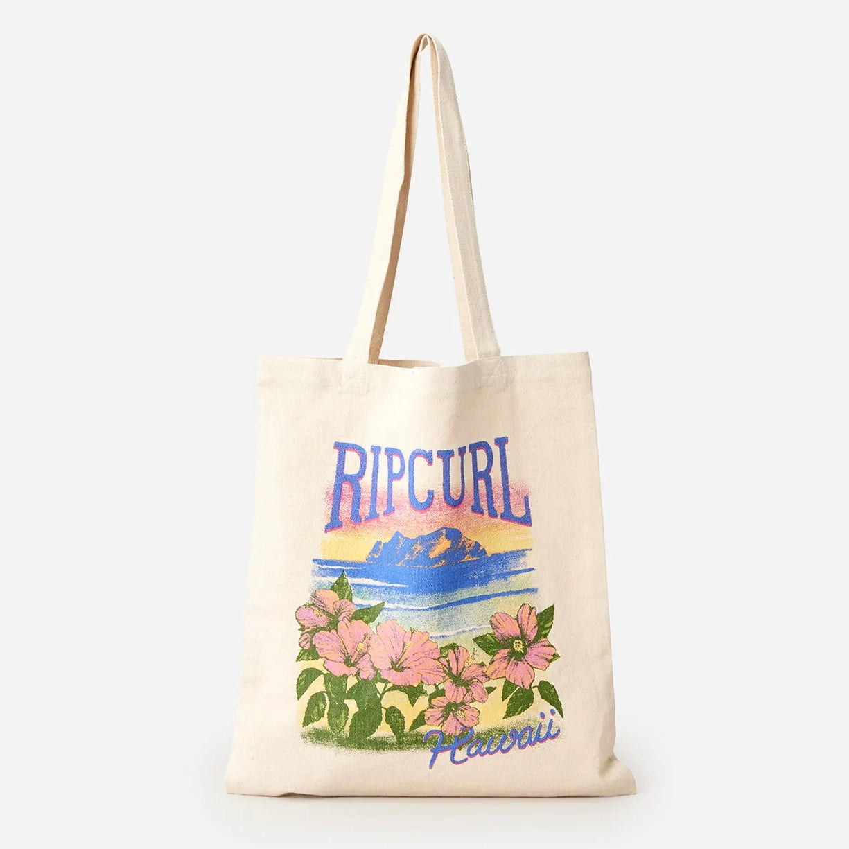 Bolsa RIP CURL Hawaii Bone shopper tela algodón color hueso estampado tropical verano